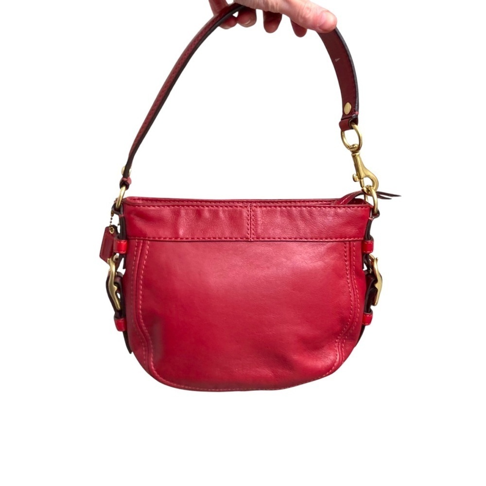 Coach red leather Zoe mini hobo bag - Picture 2 of 13
